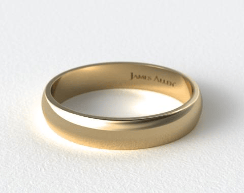 14K Yellow Gold 5mm Traditional Slightly Curved Wedding Ring