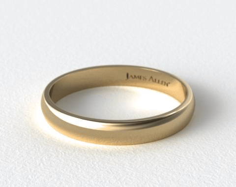14K Yellow Gold 4mm Traditional Slightly Curved Wedding Ring