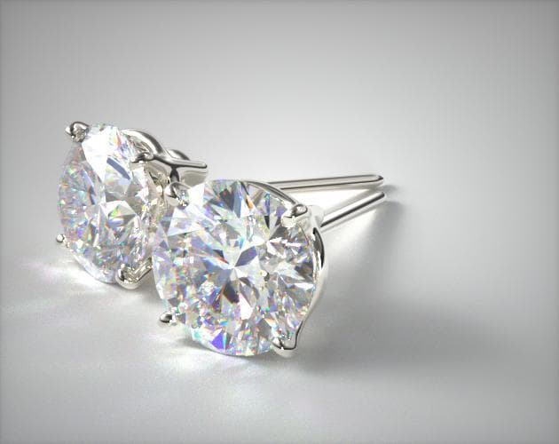 Platinum Four Prong Stud Earrings (Mounting)