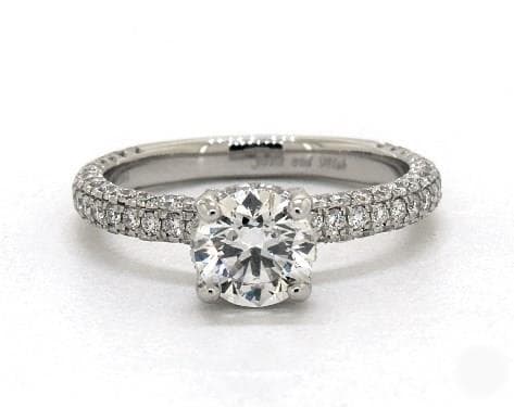 Platinum Trio Micropavé Engagement Ring