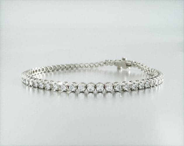 14K White Gold Four Prong Lab Created Diamond Tennis Bracelet (2.00 CTW - F-G / VS2-SI1)