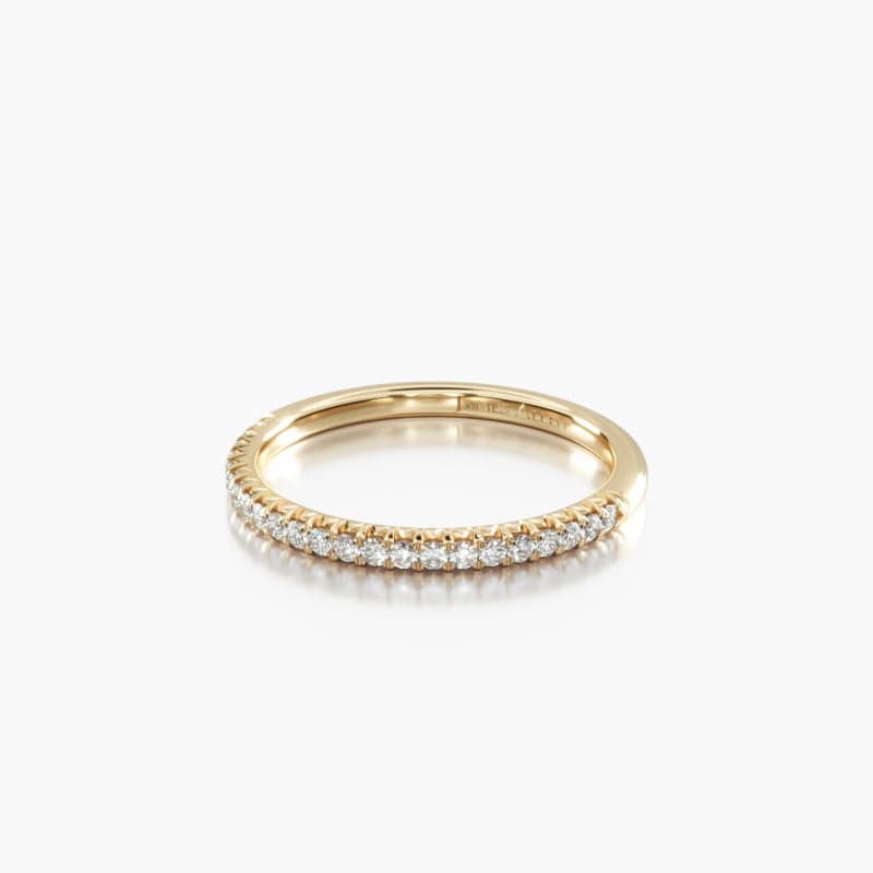 14K Yellow Gold Flush Fit Pavé Wedding Ring