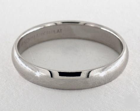 Platinum 4mm Traditional Slightly Curved Wedding Ring