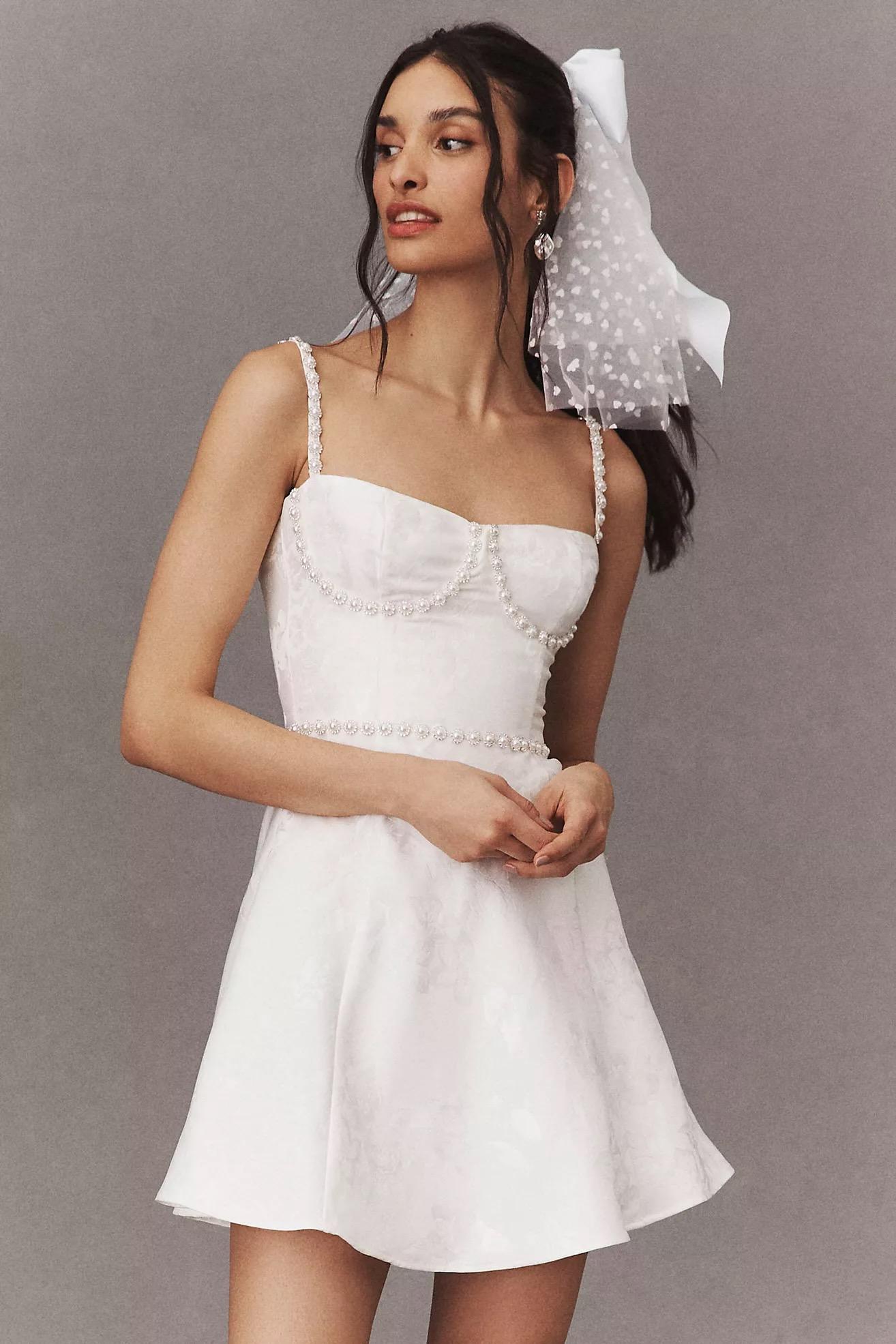 Gianna Sleeveless Embellished Corset A-Line Mini Dress