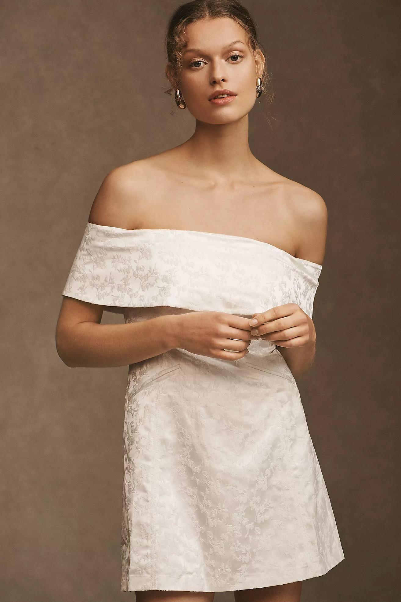 Ingrid Stretch Jacquard Off-The-Shoulder Mini Dress