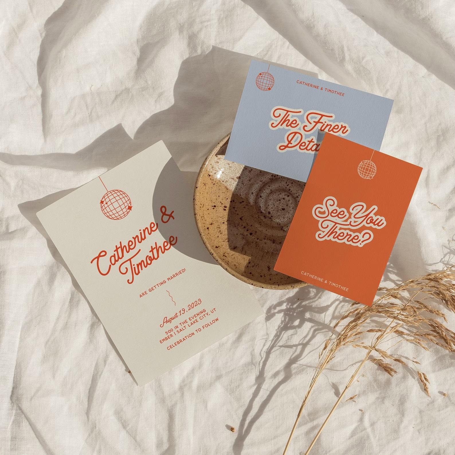 Disco Wedding Stationary