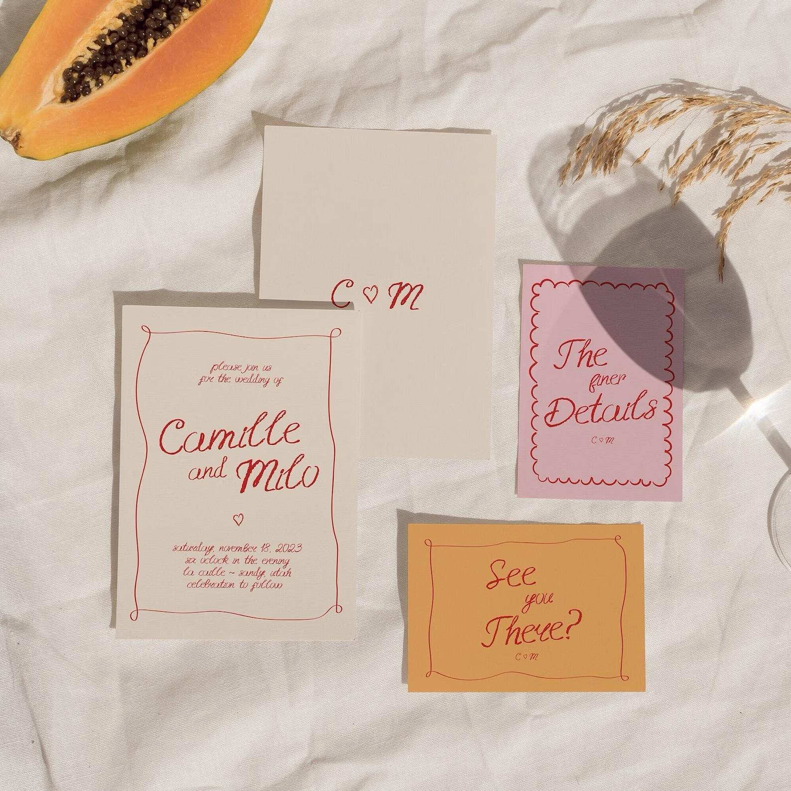 Hand Drawn Wedding Stationary