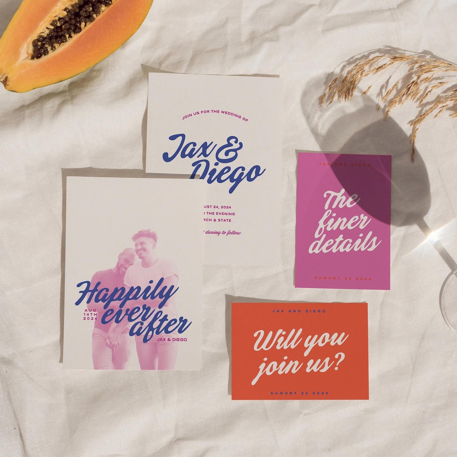 Colorful Modern Wedding Stationary