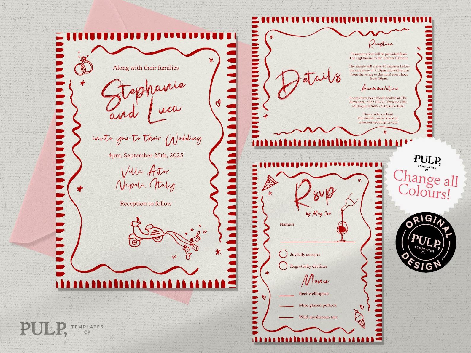 Vespa Wedding Stationary