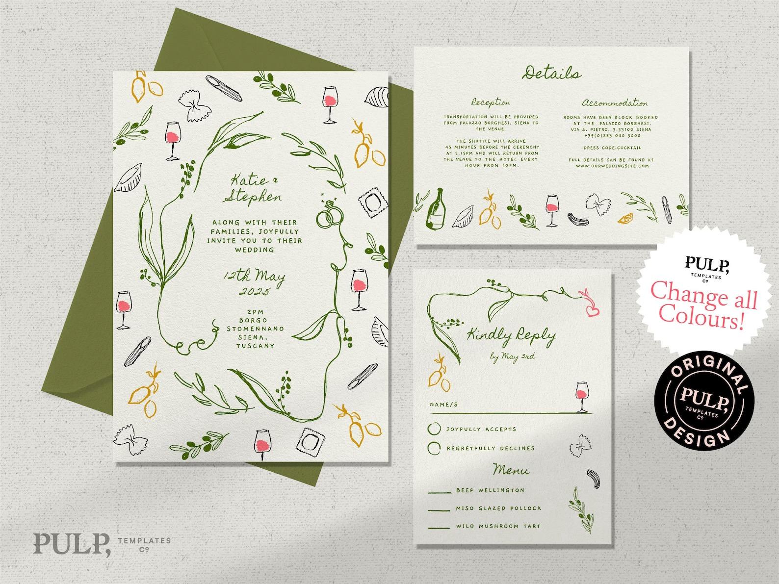 Italian Mediterranean Wedding Stationery