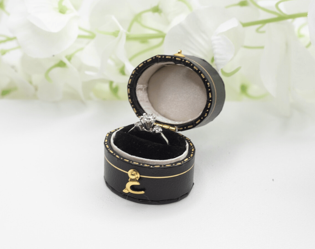 Antique Victorian Style Black Ring Box