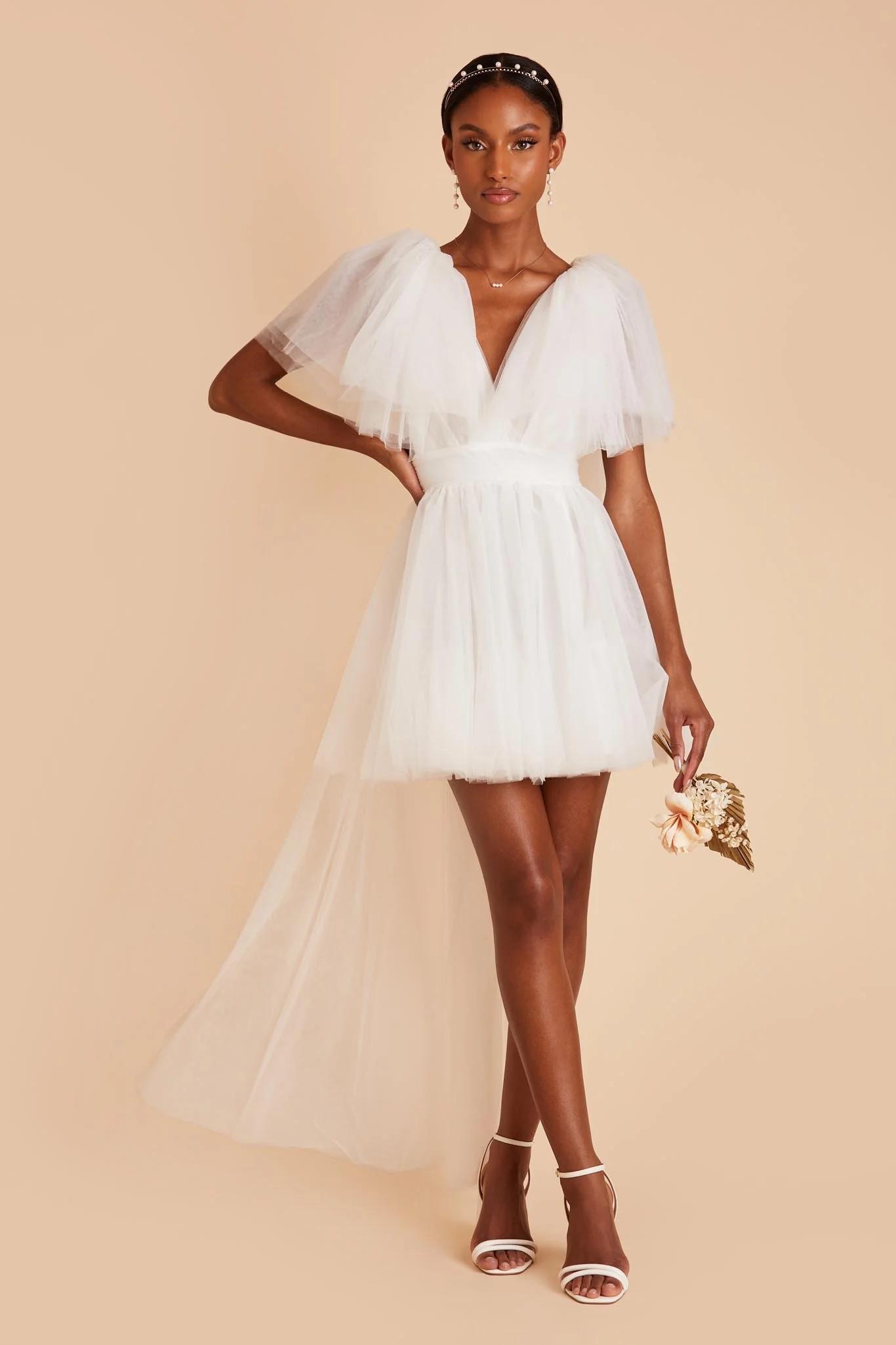 Alyssa Tulle Mini Dress in White