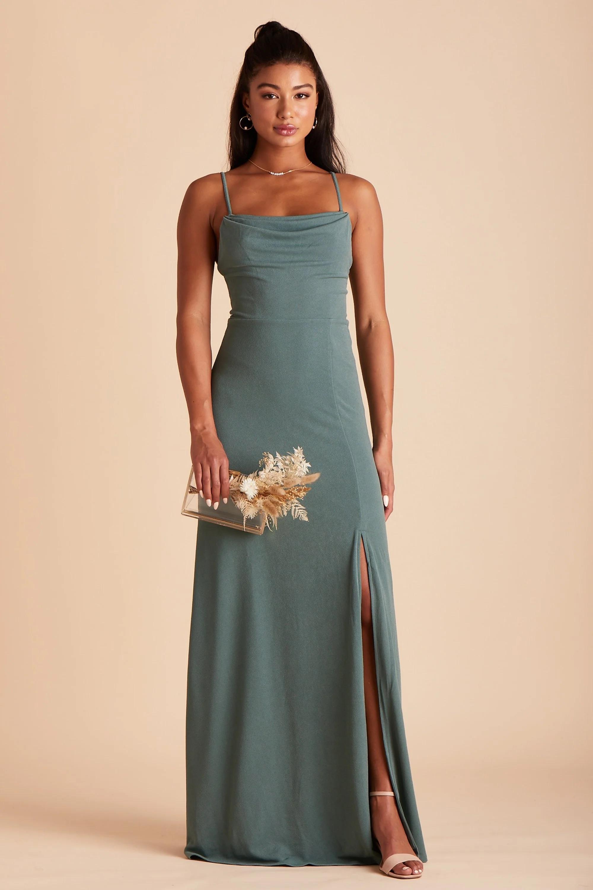 Ash Crepe Dress in Sea Glass