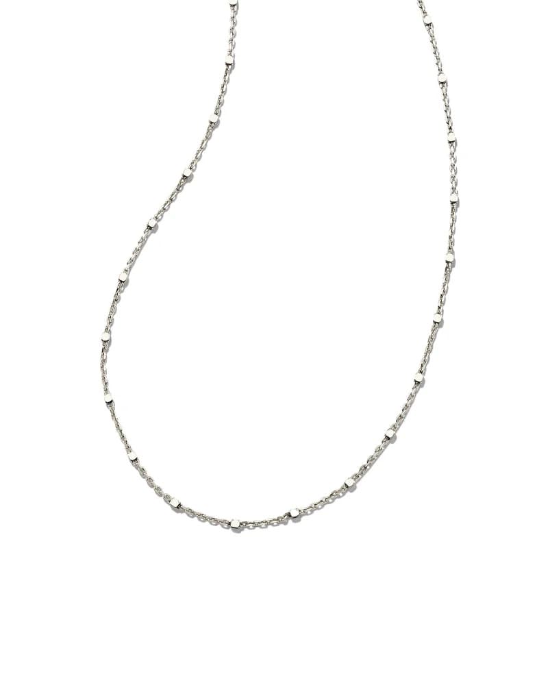 Single Satellite Chain Necklace in Sterling Silver