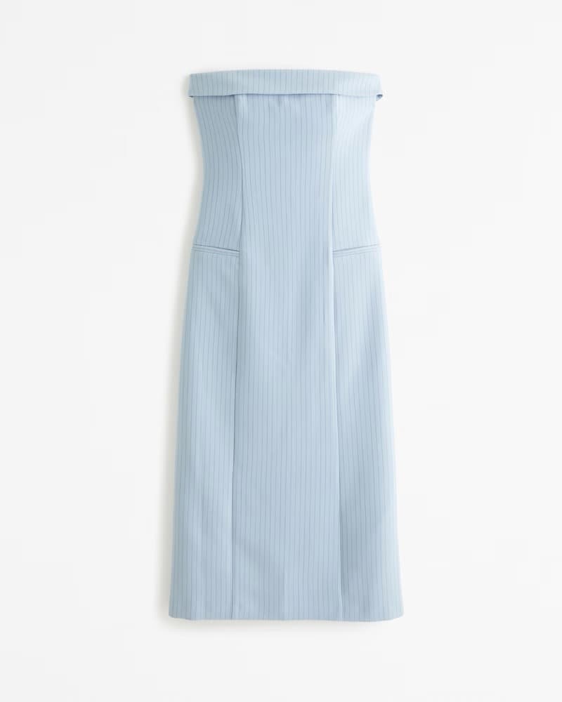 Strapless Tailored Midi Dress