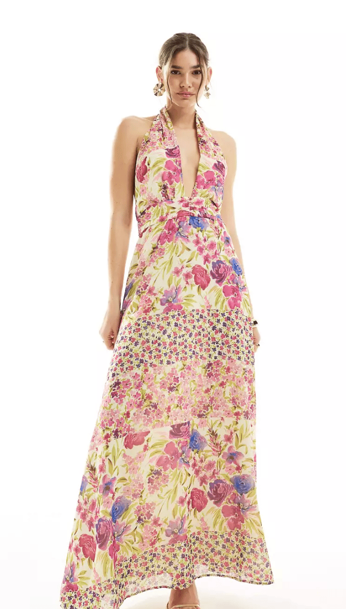 Halterneck Floral Maxi Dress