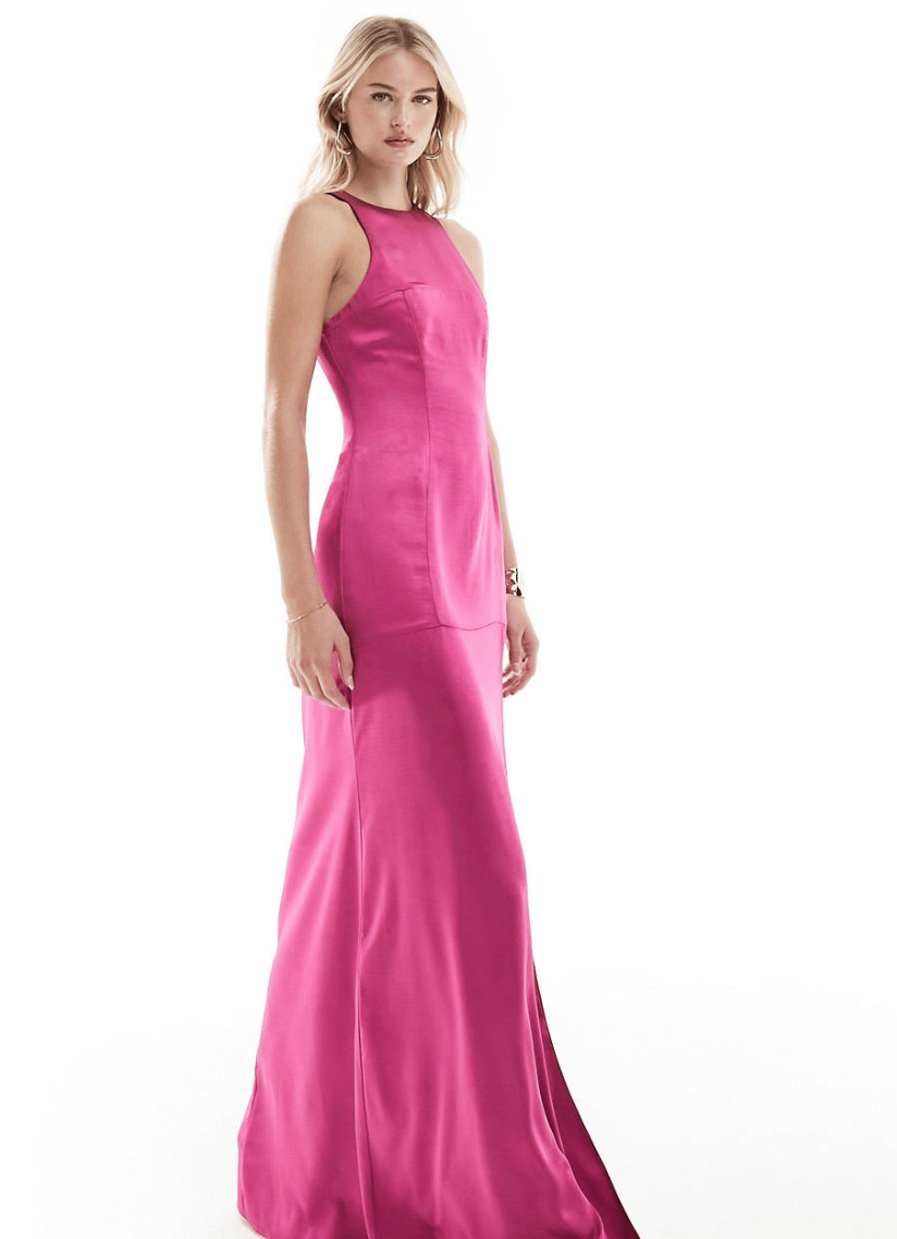 Satin Racer Maxi Dress