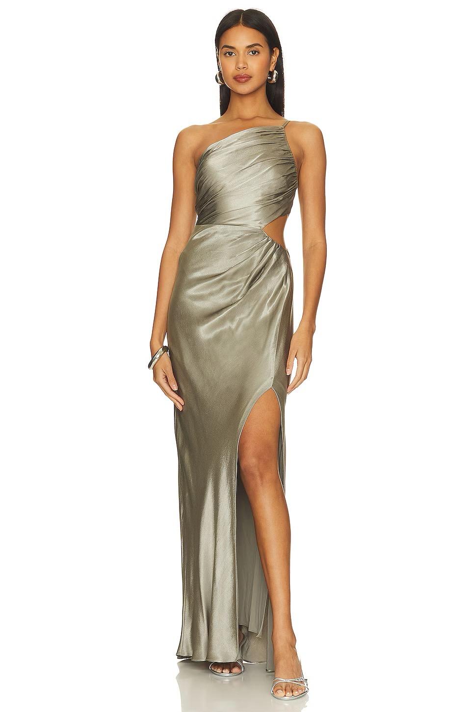La Lune Asymmetrical Gathered Maxi Dress