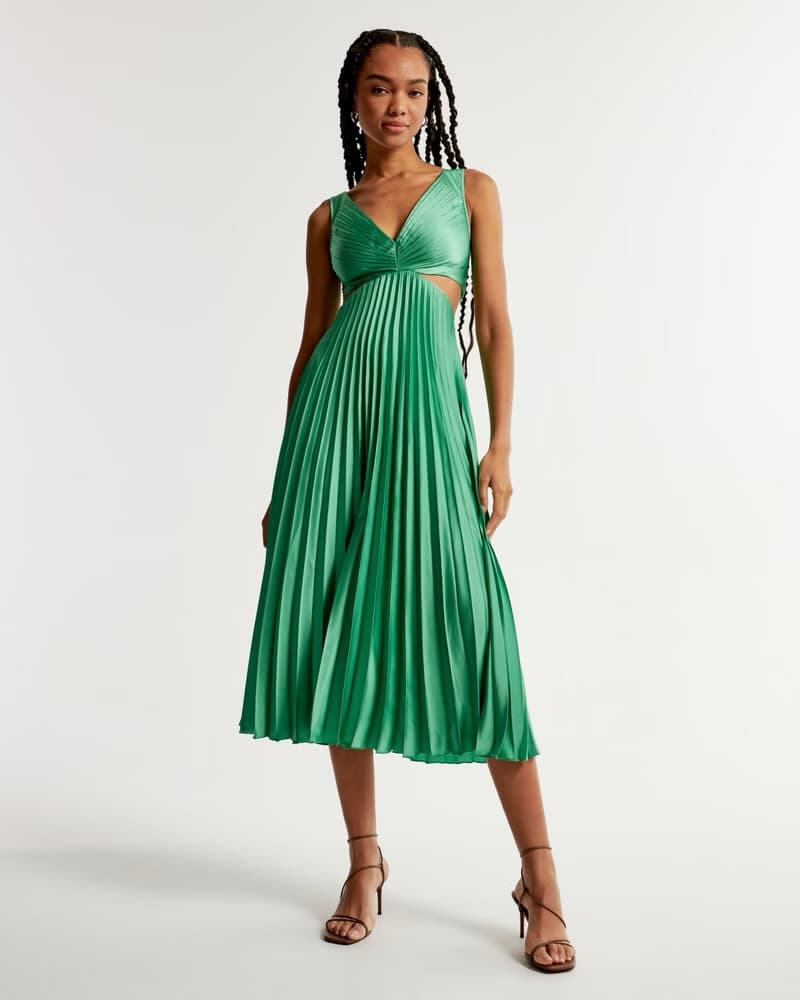 Giselle Pleated Cutout Maxi Dress