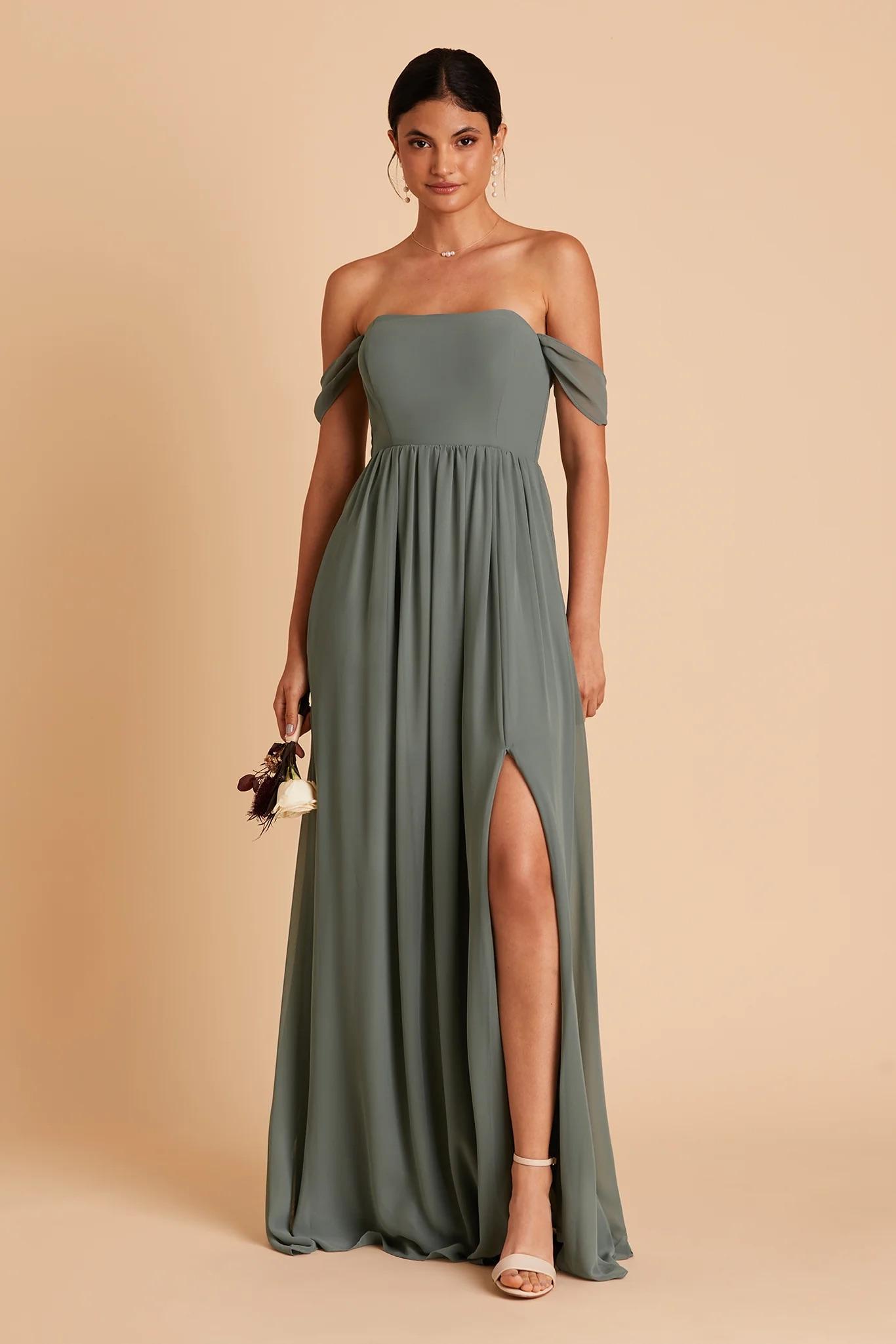 August Chiffon Dress in Sea Glass