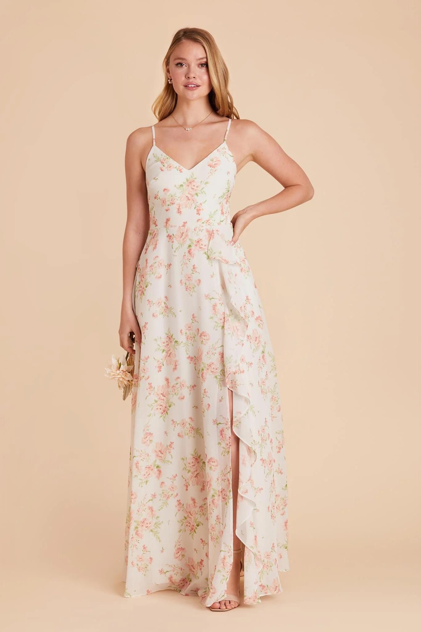 Theresa Chiffon Dress in Whimsical Blooms