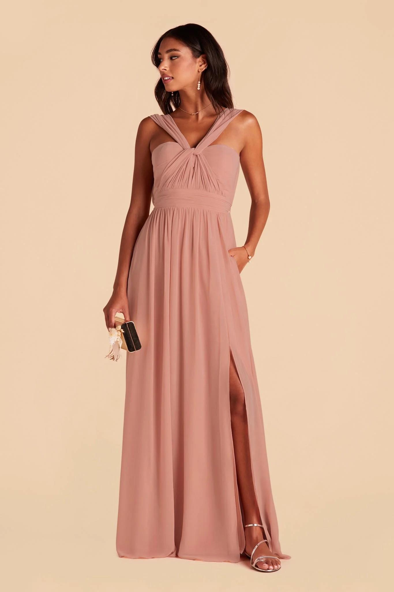 Grace Chiffon Dress in Dusty Rose