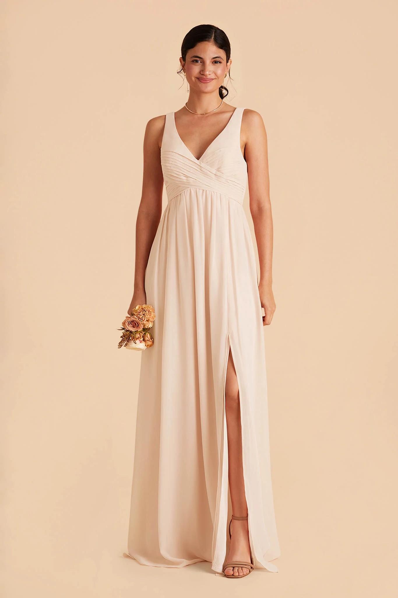 Laurie Chiffon Dress in Champagne