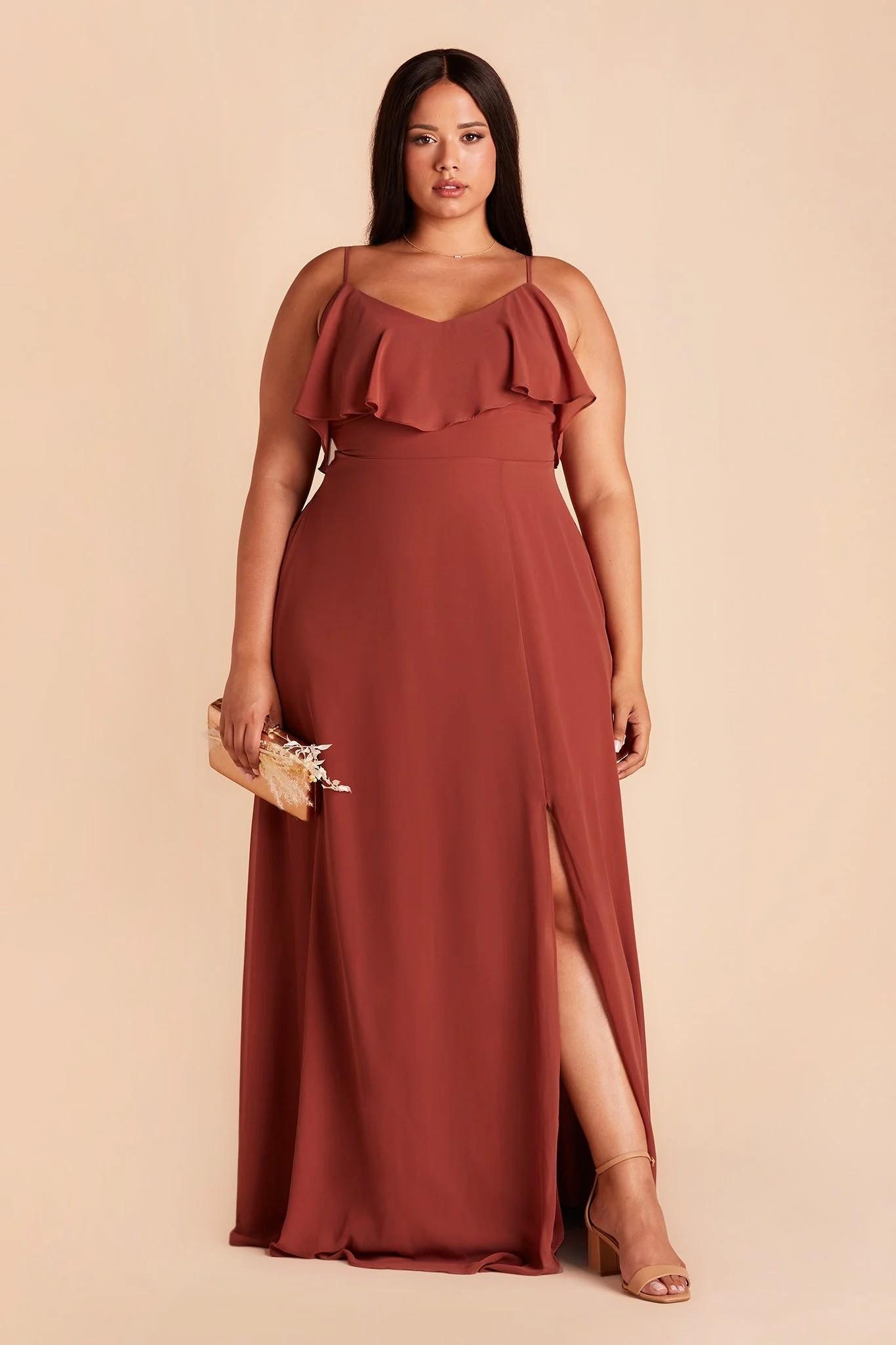 Jane Chiffon Dress in Spice