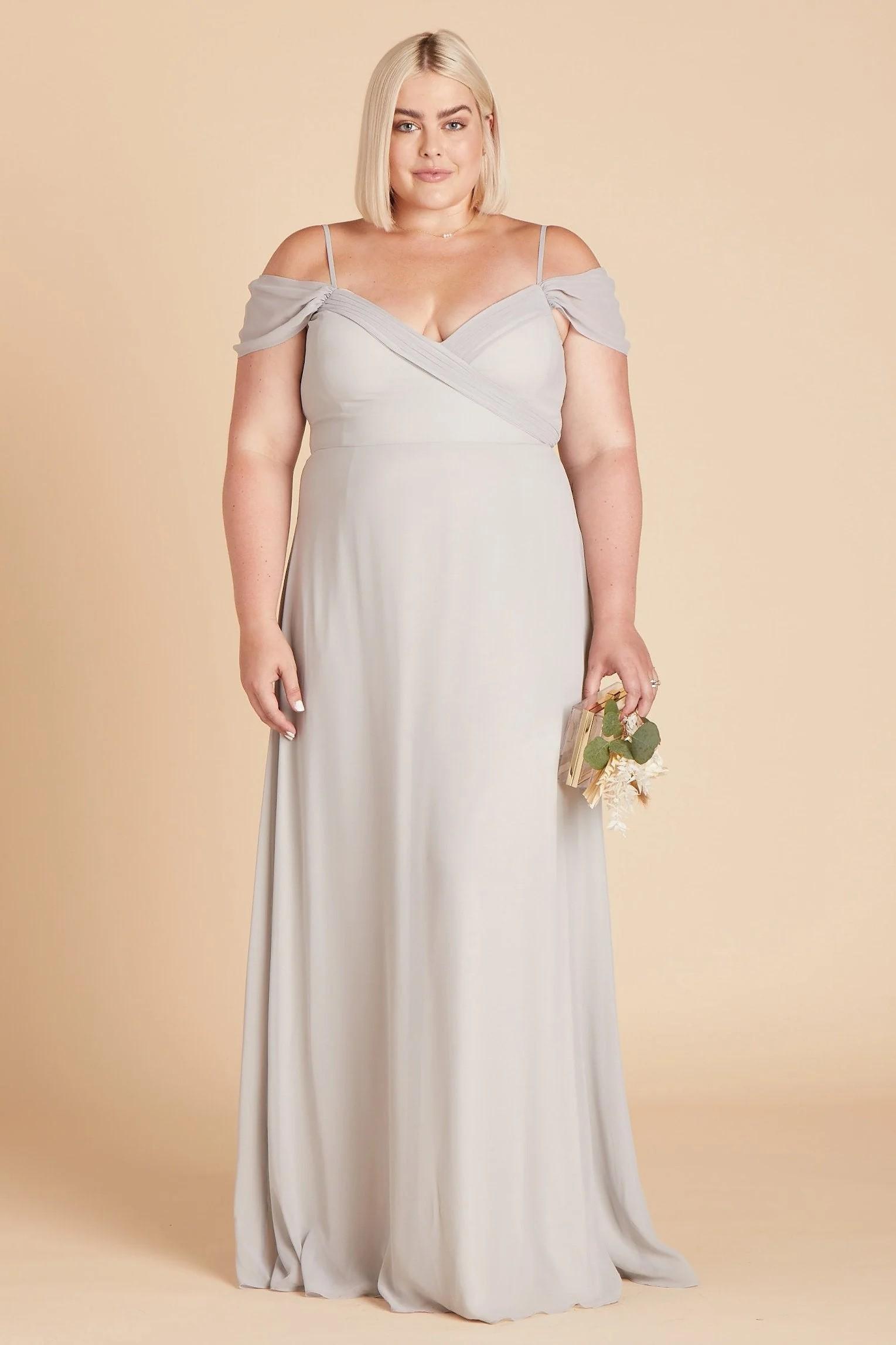 Spence Chiffon Dress in Dove Gray