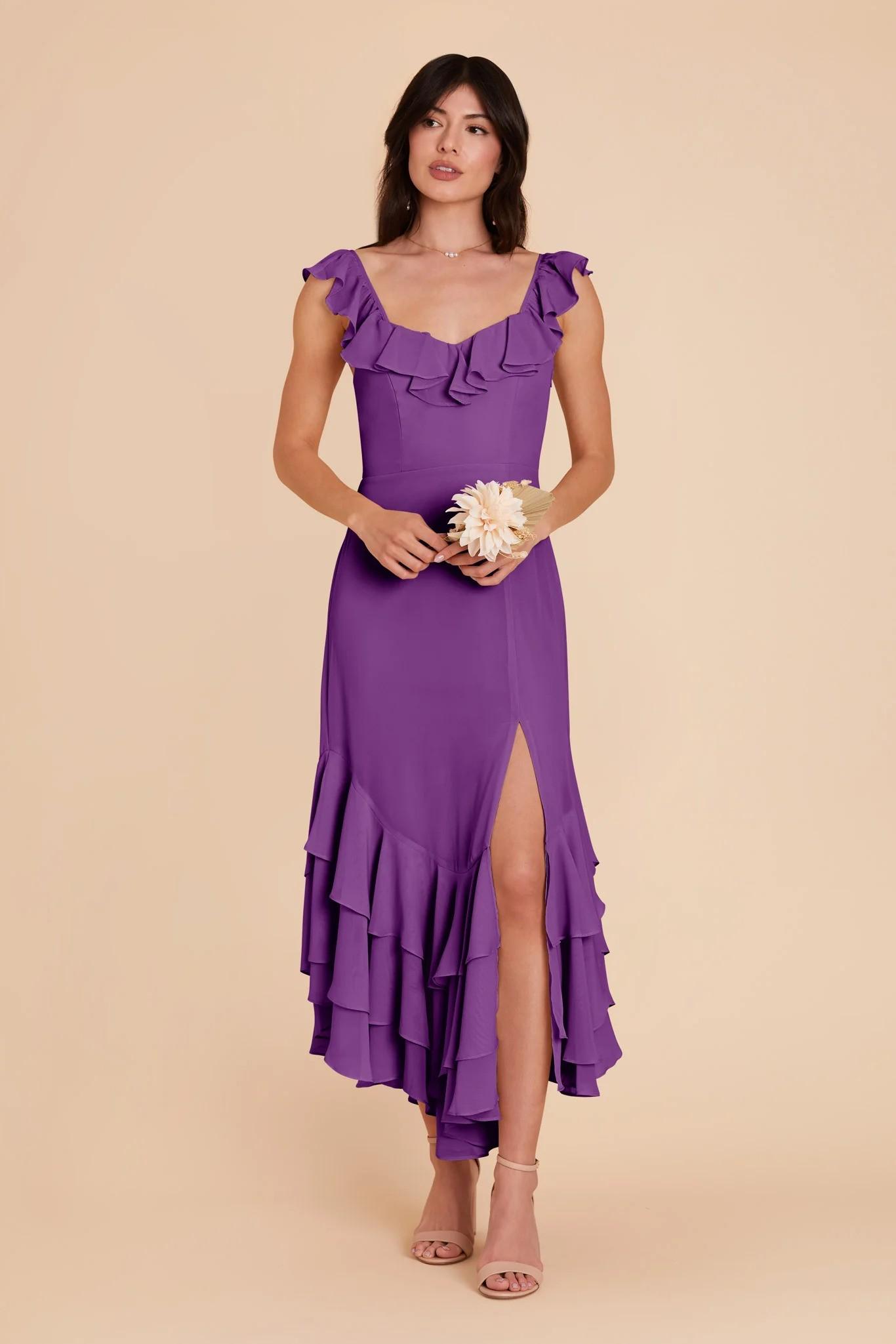 Ginny Chiffon Dress in Amethyst
