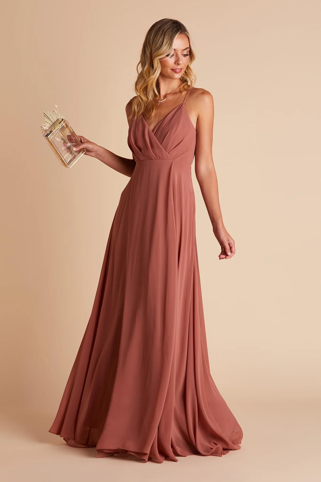 Kaia Chiffon Dress in Desert Rose