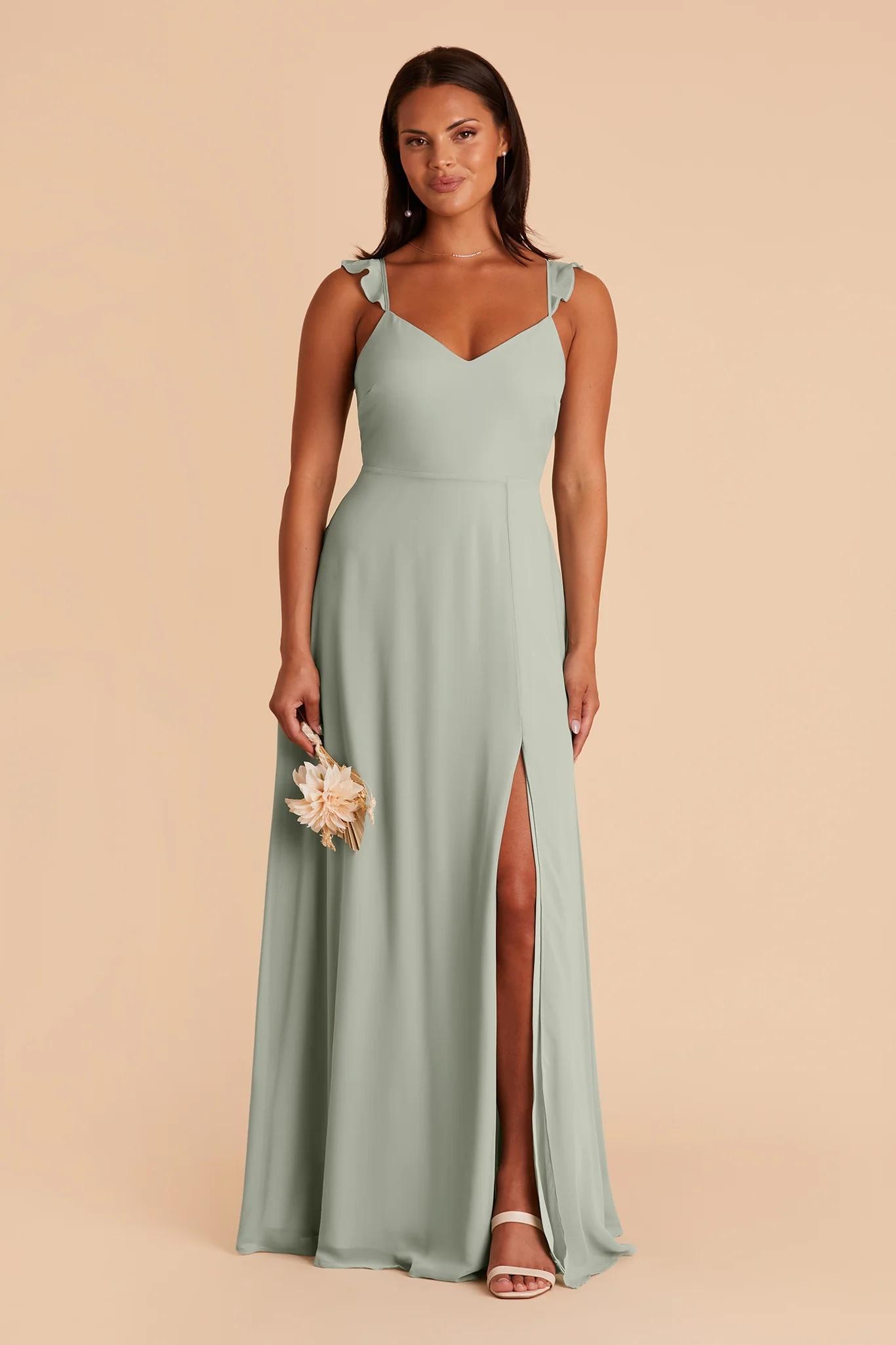 Doris Chiffon Dress in Sage