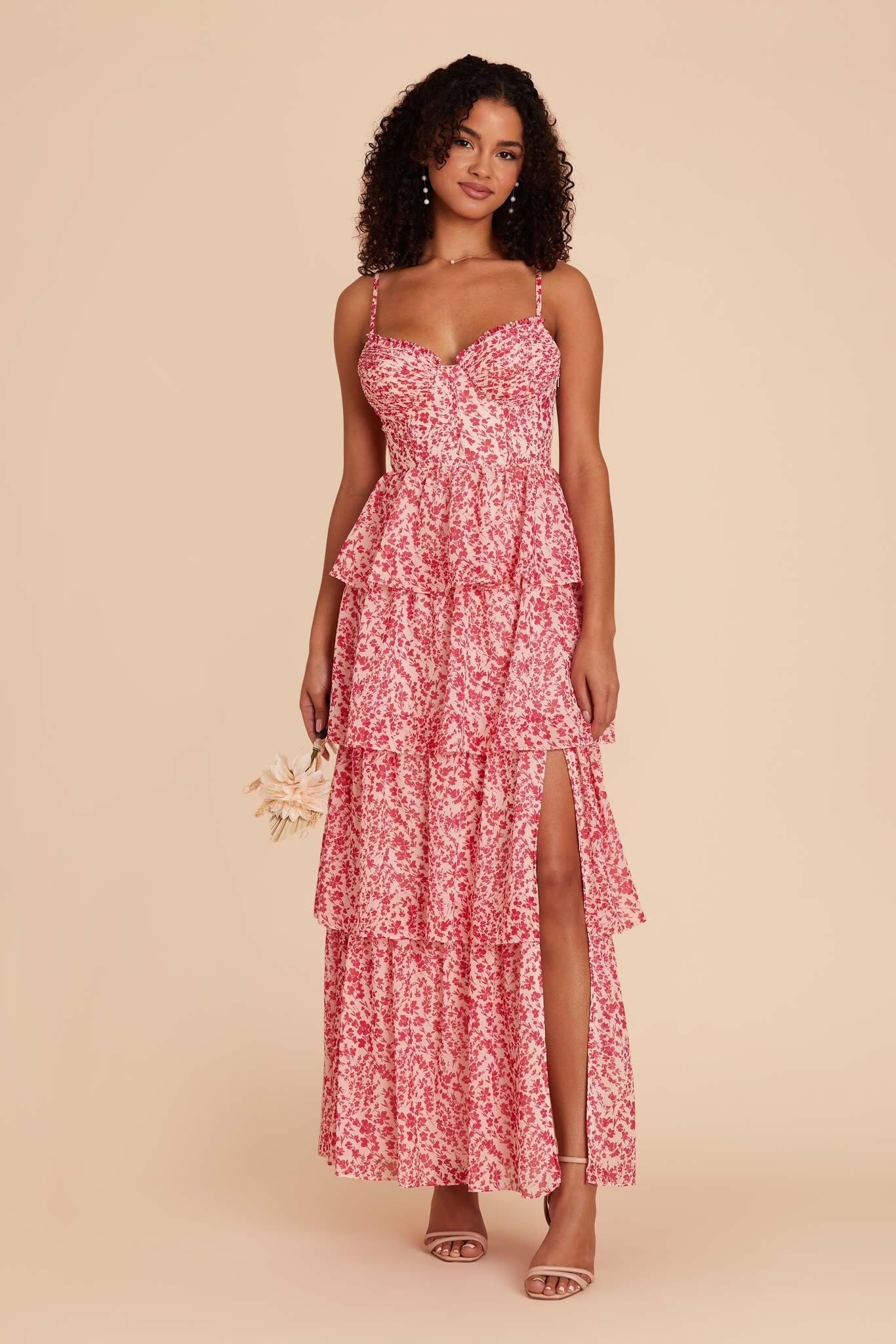 Lola Chiffon Dress in Pink Dreamy Ditsy
