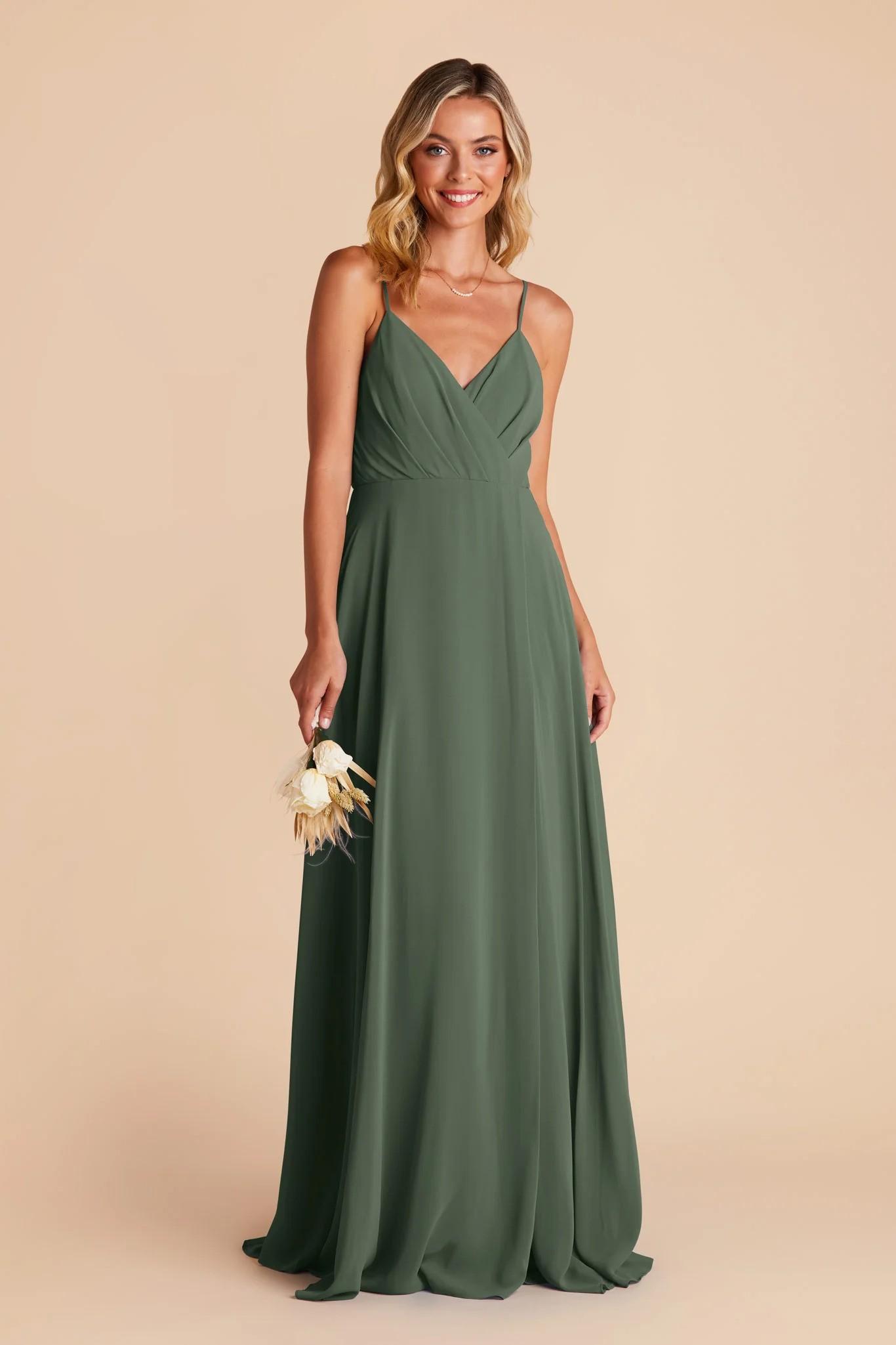 Kaia Chiffon Dress in Eucalyptus