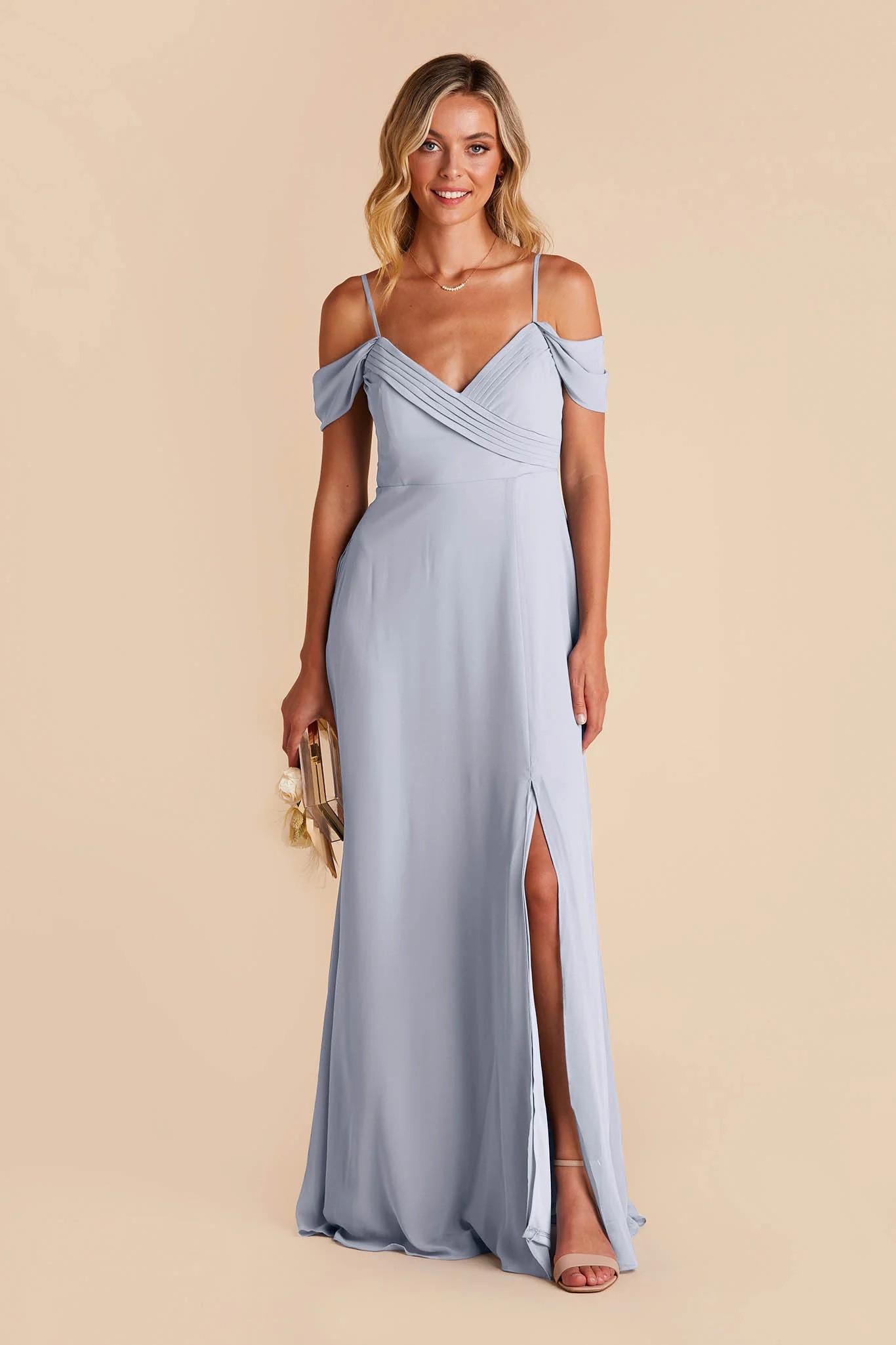 Spence Chiffon Dress in Ice Blue