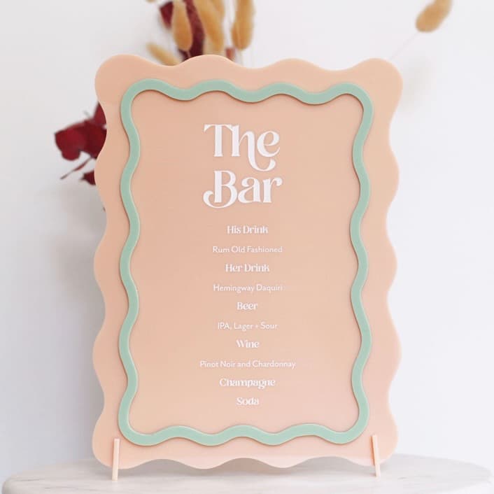 Wavy Acrylic Bar Sign