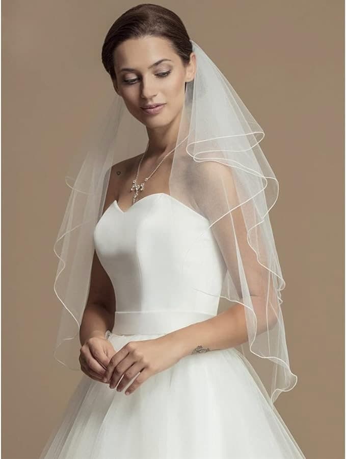 2-Tier Wedding Veil Waist Length