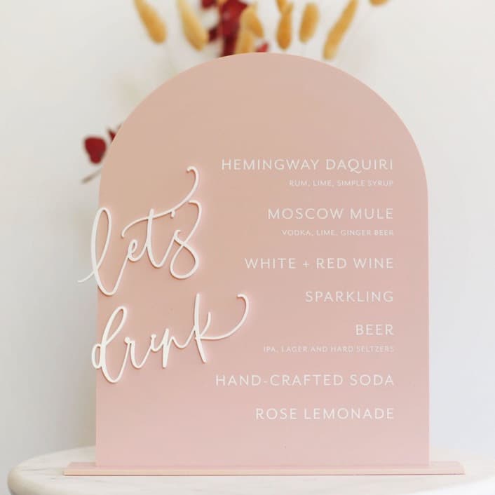 Arch Acrylic Bar Sign