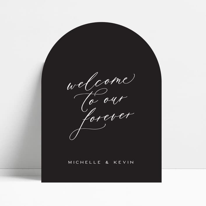 Arch Black Welcome Sign