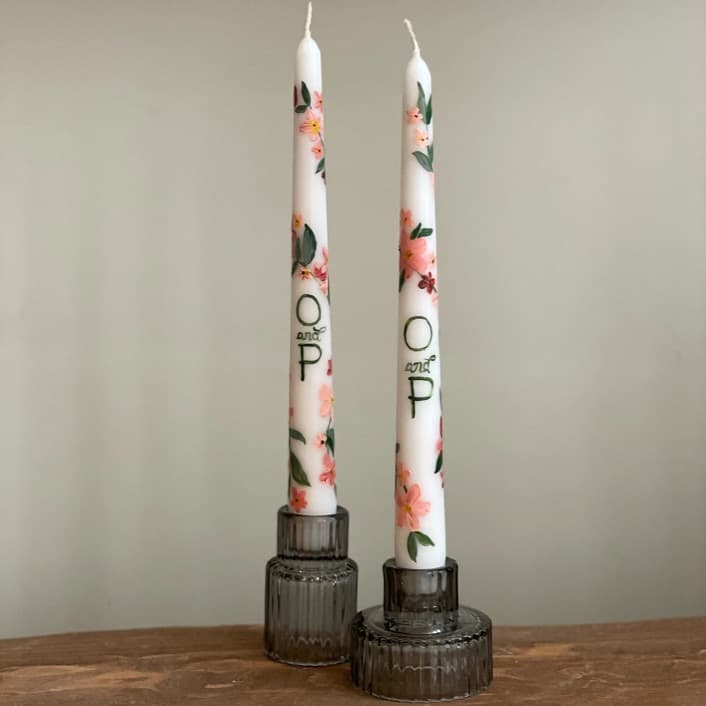 Sweeping Vine Taper Candles