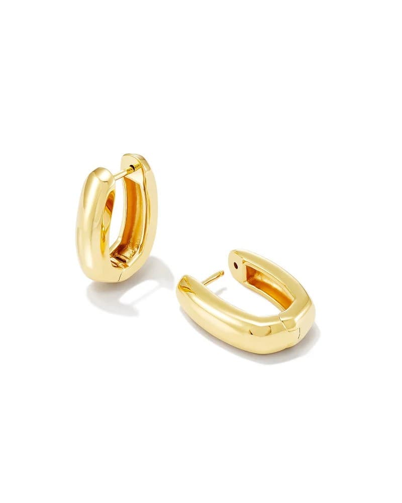 Ellen Wide Huggie Earrings in Yellow Gold