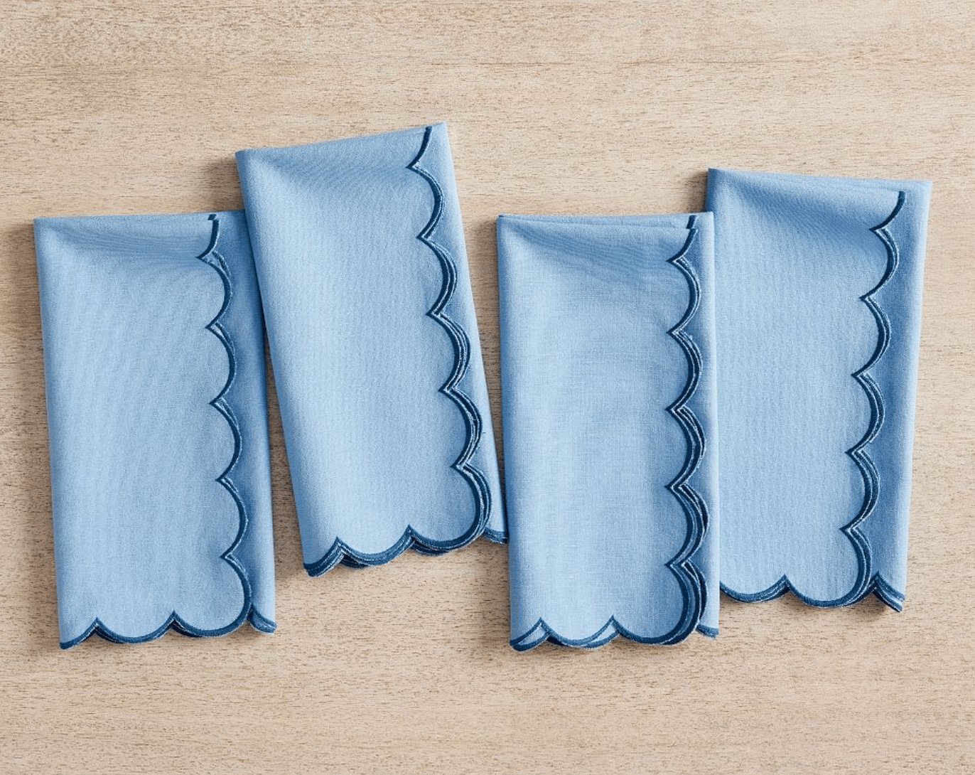 Scallop Border Cotton/Linen Napkins