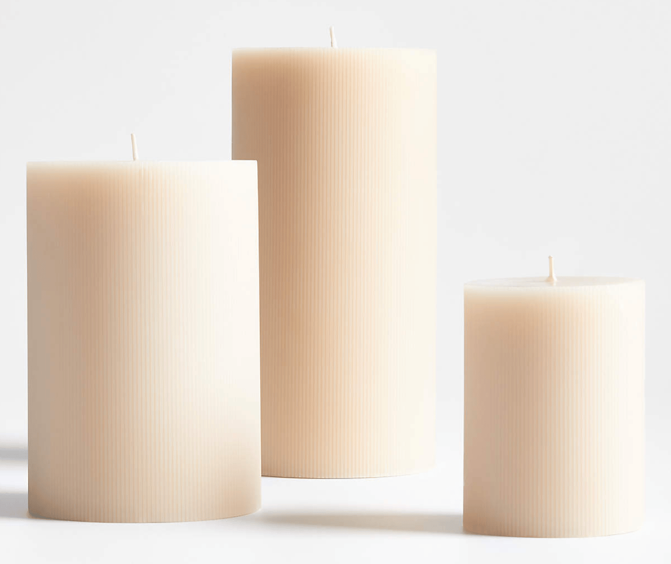 Ribbed Linen Pilar Candle
