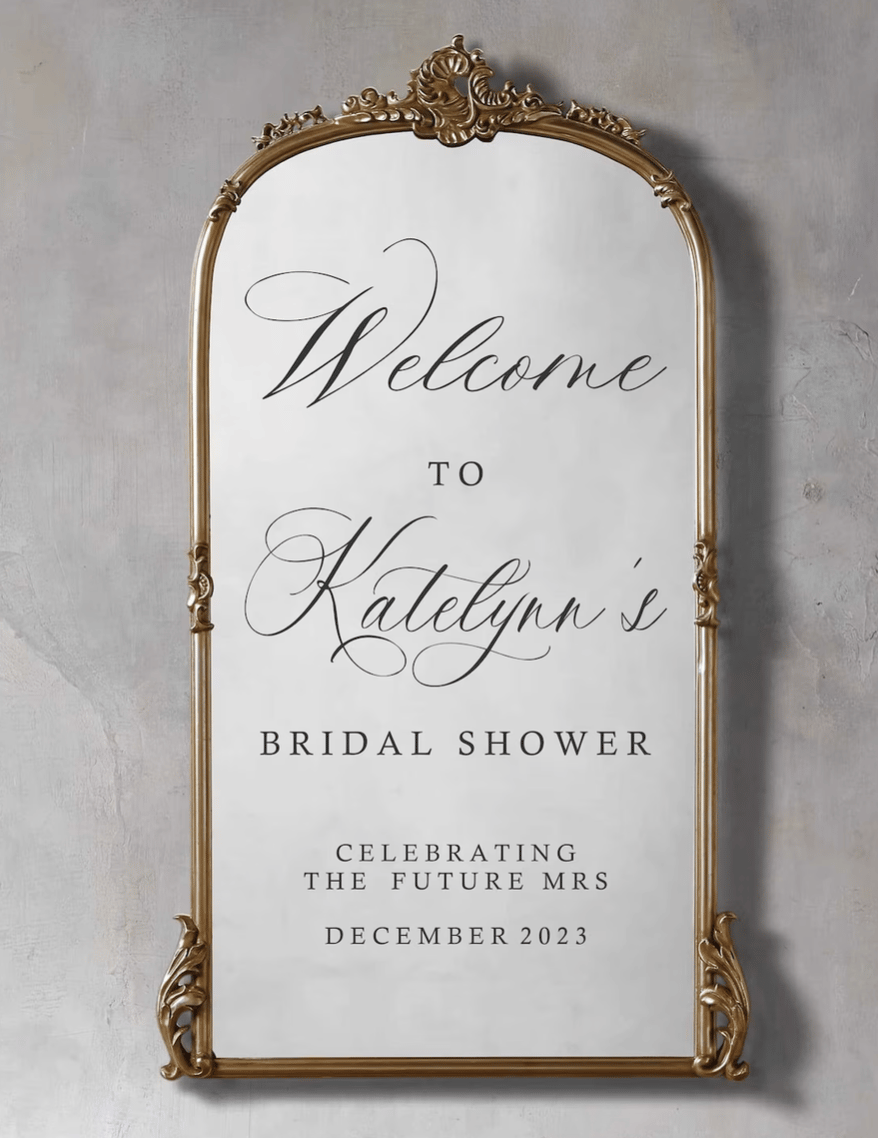 Mirrored Bridal Shower Sign