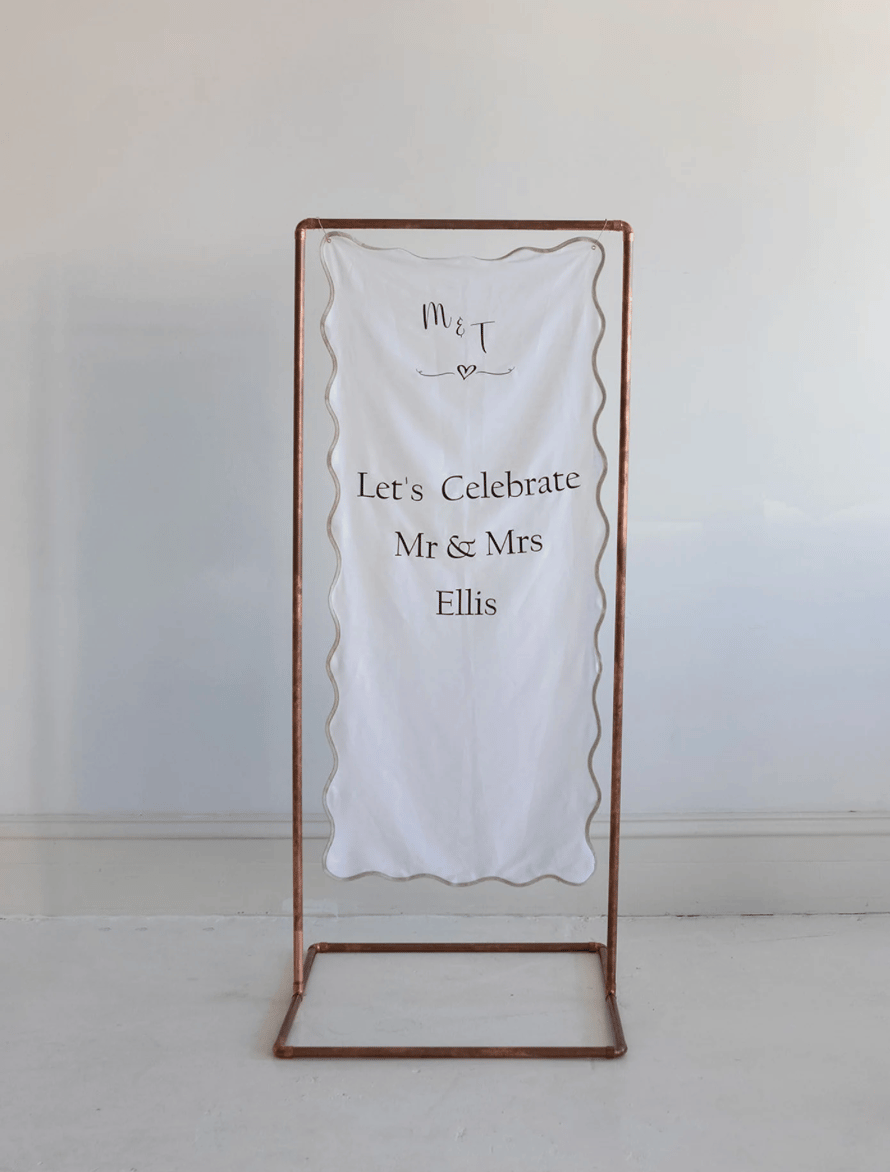 Elegant Linen Wedding Sign