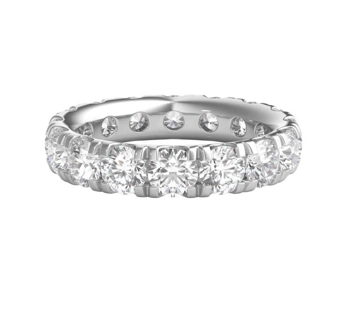Lab Grown Diamond Wedding Band with Eternity Setting