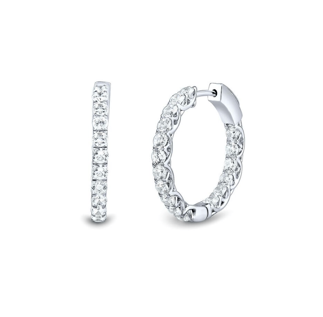 Diamond Inside Out Hoop Earrings