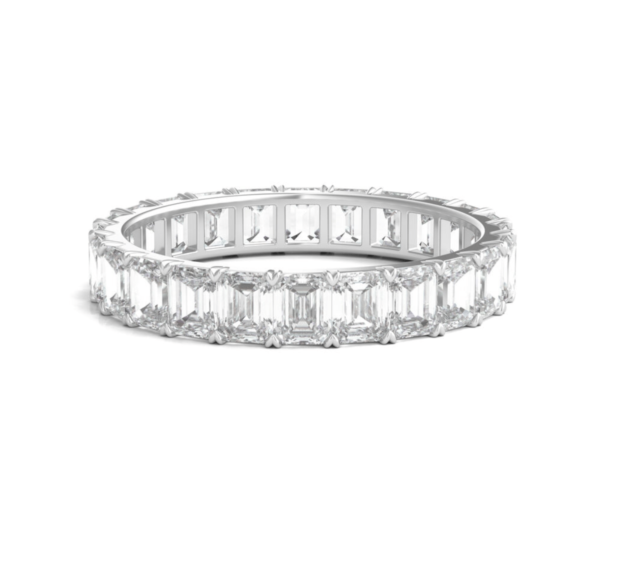 Emerald cut Eternity Band
