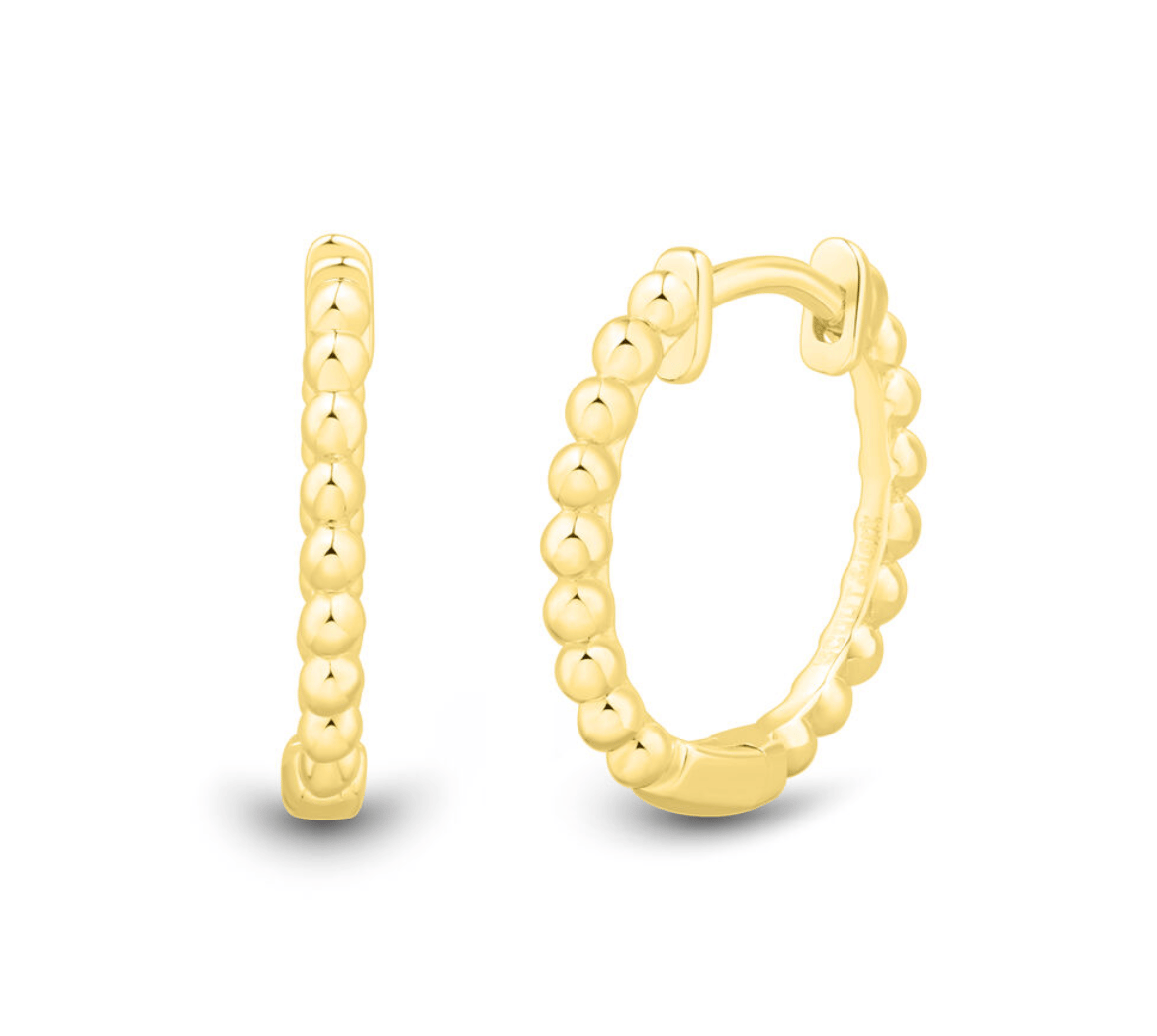 Beaded Round Hoop Earrings