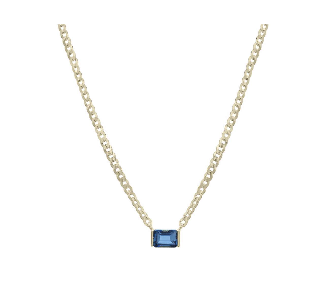 Blue Topaz Cuban Link Necklace